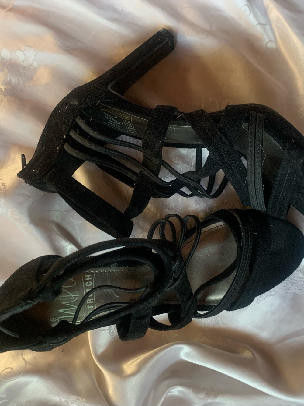 Impo Black Strappy Suede High Heel Sandals
